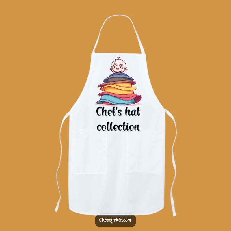 Funny Hat Balancer Apron: Colorful Stack, Kitchen Humorous Gift