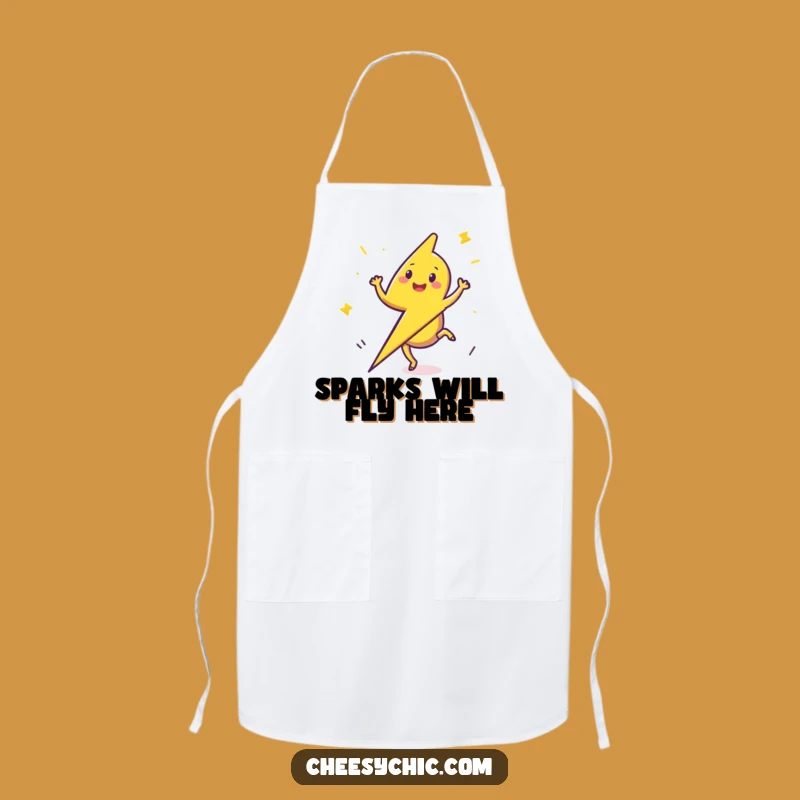 Funny Lightning Bolt Cartwheel Apron - Cook with Electrifying Fun