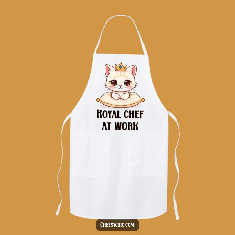 Funny Regal Cat Crown Apron - Kitchen Fun for Royal (& Slightly Bossy) Cat Lovers