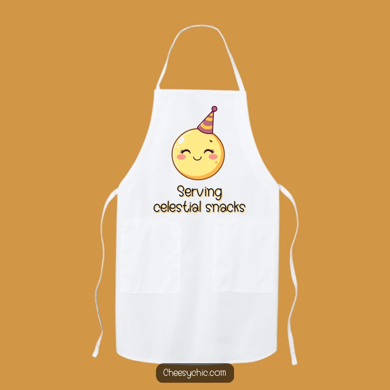 Funny Moon Party Hat Apron - Cook Up Smiles in Celestial Style