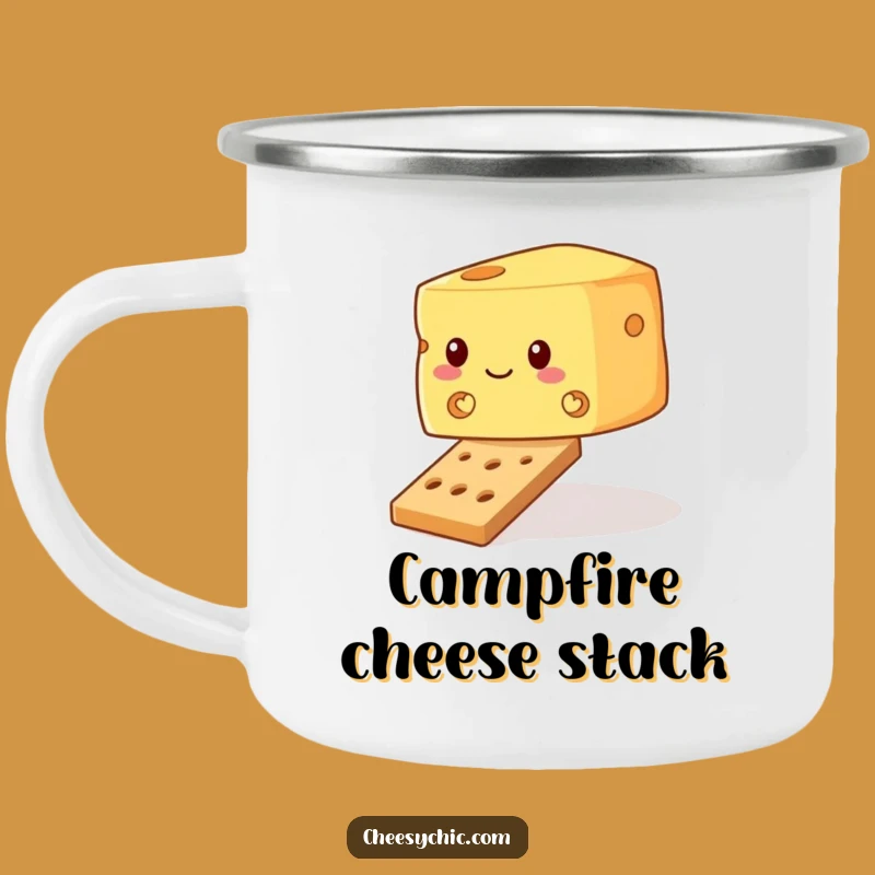 Funny Wobbly Cheese Camping Mug - Cracker Balance Outdoor Cup, Hilarious Gift