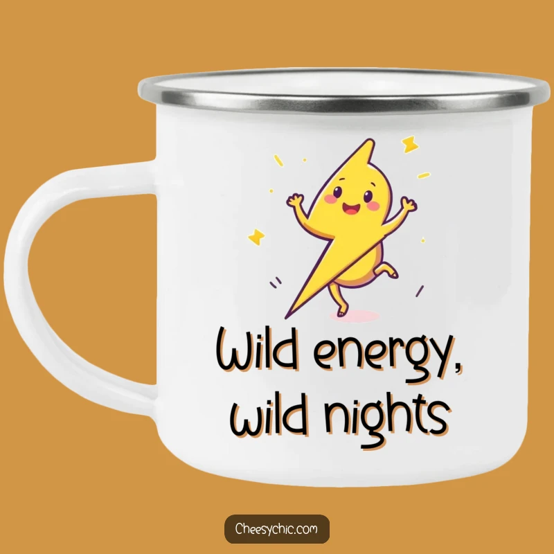Durable Funny Lightning Bolt Cartwheel Camping Mug - Sip Energy on the Go