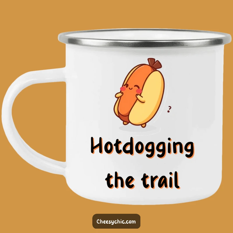 Funny Dizzy Hot Dog Camping Mug: Adventure with Playful Energy