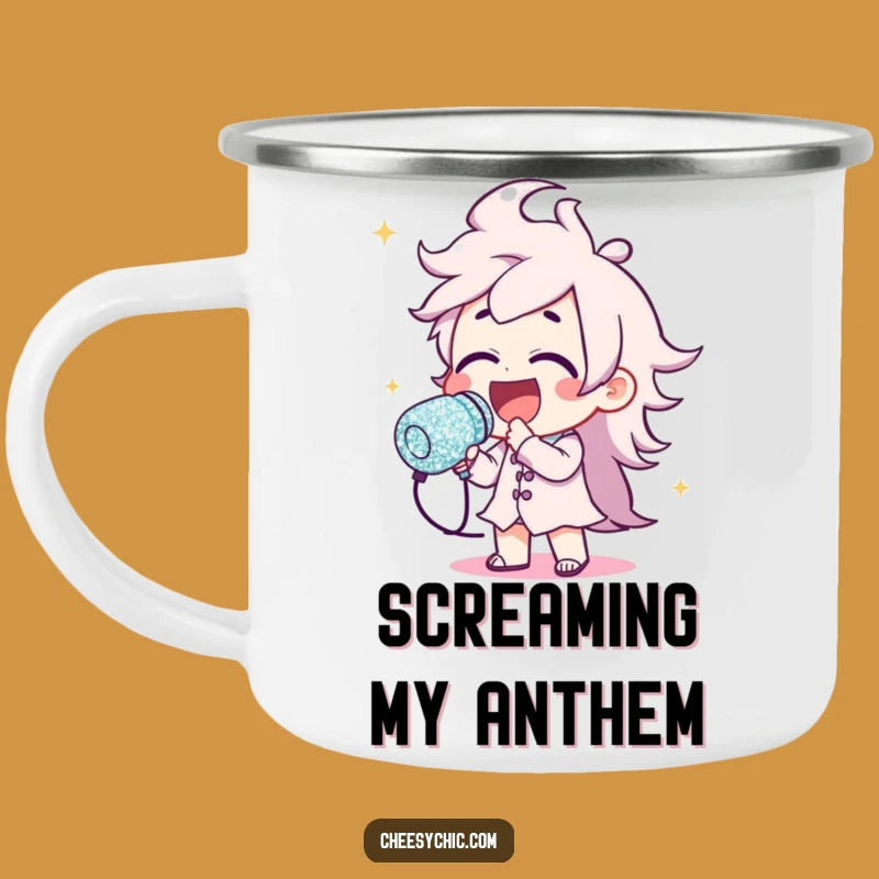 Funny Glitter Microphone Camp Mug - Hilarious Outdoor Brew Cup for Singers