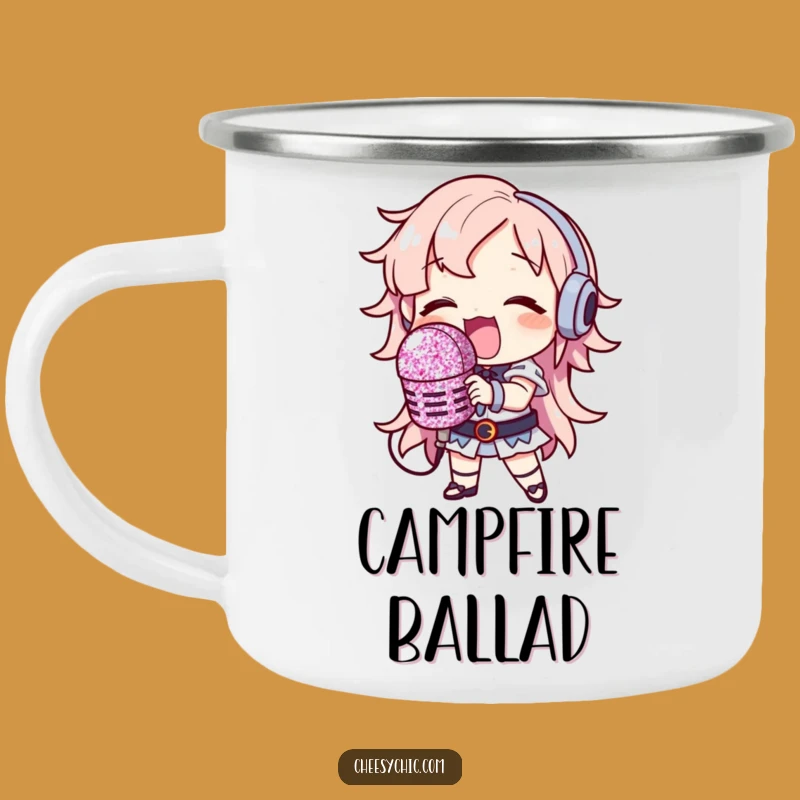 Funny Glitter Microphone Singer Camping Mug: Outdoor Stage Fun, Gift