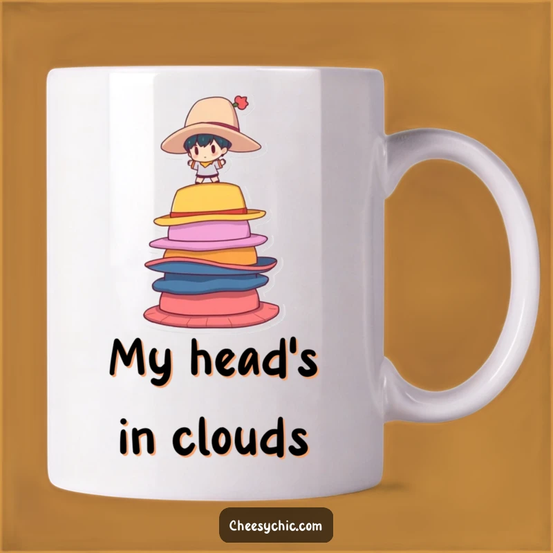 Funny Balancing Act Mug: Hat Stack Character - Hilarious Gift for Jokers