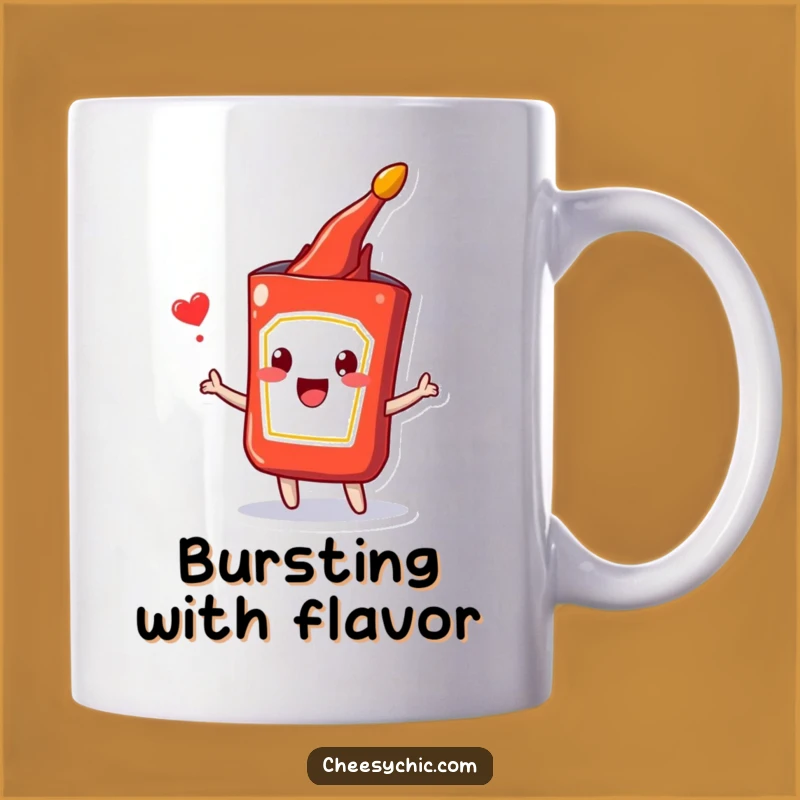 Funny Ketchup Burst Mug: Adorable Packet Popping Fun, Perfect Funny Gift for Condiment Lovers