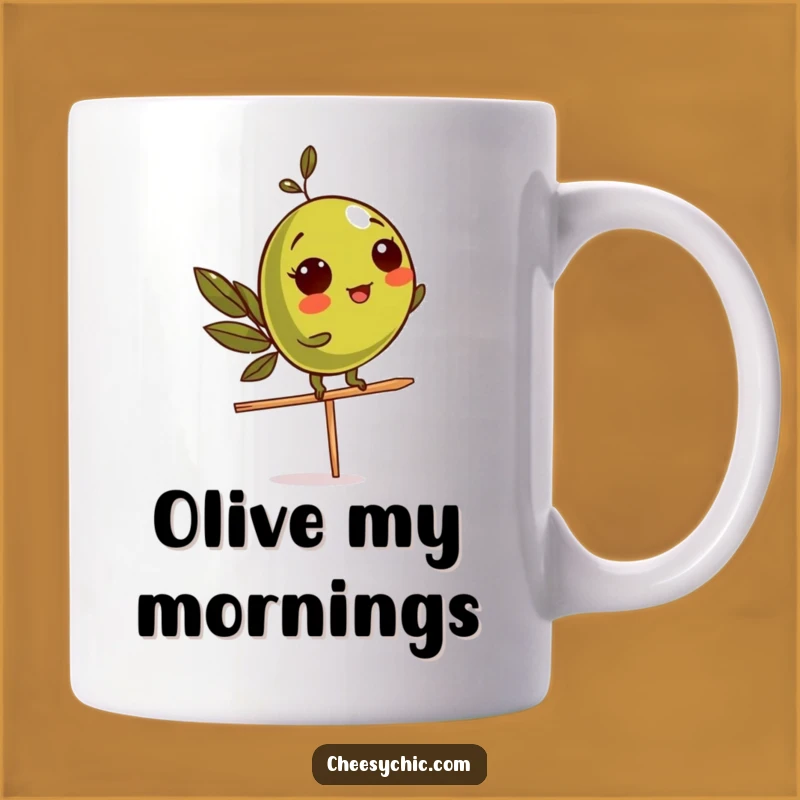 Funny Olive Balance Mug: Hilarious Cocktail Gift for Martini Lovers