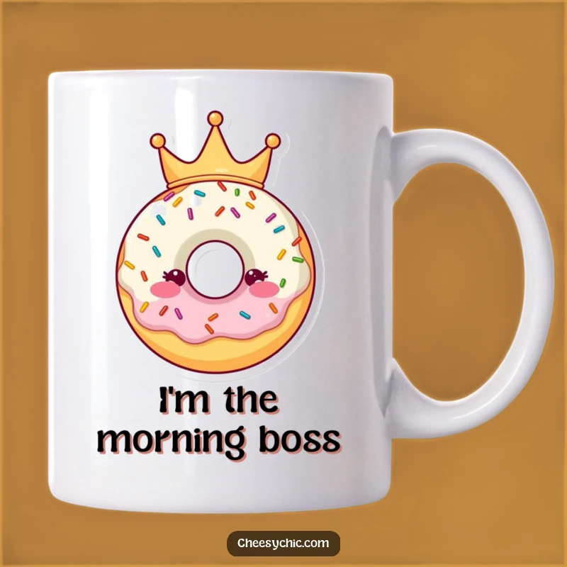 Funny Donut Crown Mug: Whimsical Treat Gift for Donut Lovers