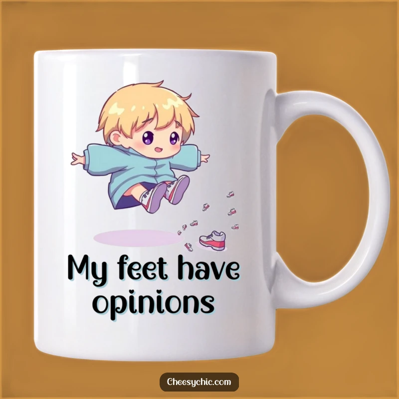 Funny Shoe Cascade Mug: Playful Character Gift for Him or Her