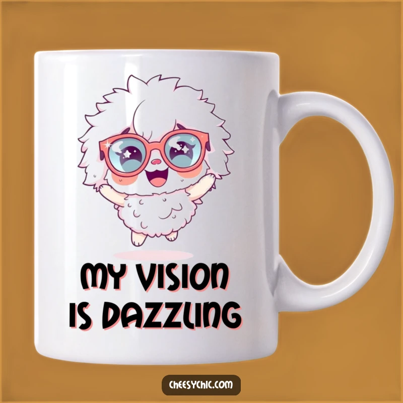Funny Fluffy Character Mug: Sparkly Glasses Hop, Perfect Humorous Gift