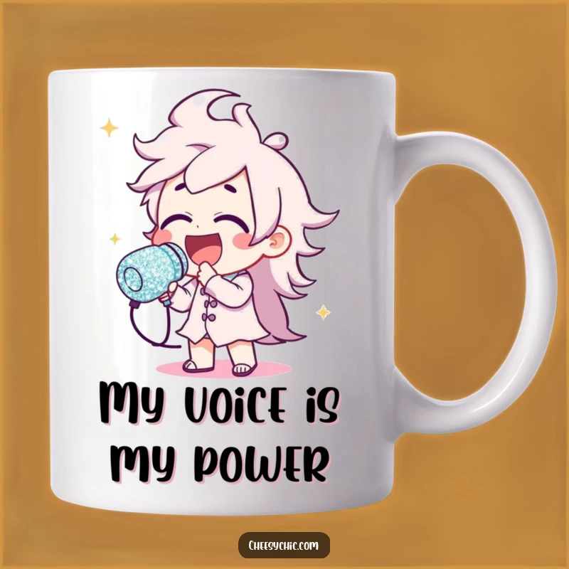 Funny Glitter Microphone Singer Mug - Hilarious Karaoke Star Gift for Music Lovers