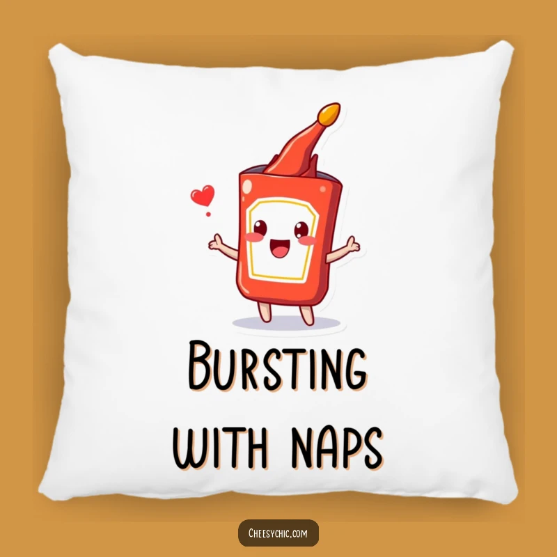 Funny Ketchup Burst Pillow: Soft Happy Packet Popping, Comfy Funny Accent Gift
