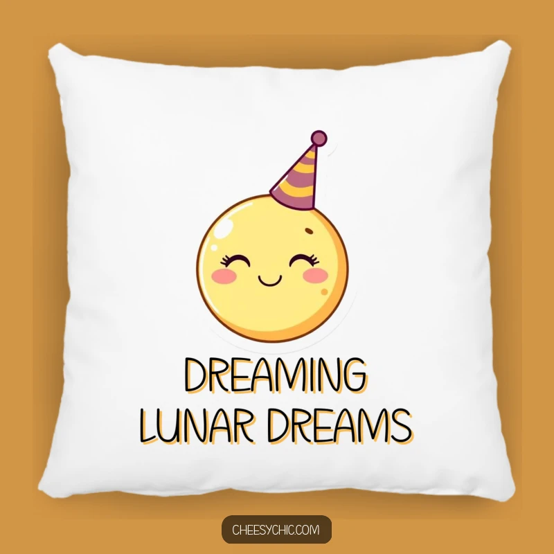 Comfy Funny Moon Party Hat Pillow - Cuddle Up with Cosmic Cheer