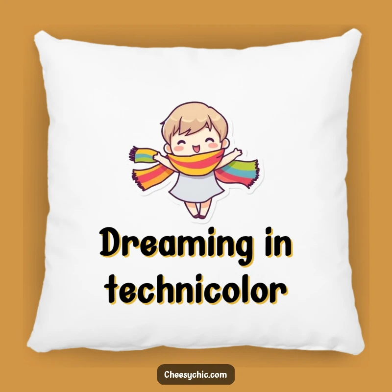 Funny Accent Pillow: Happy Dancer Character, Rainbow Vibes - Great Funny Gift