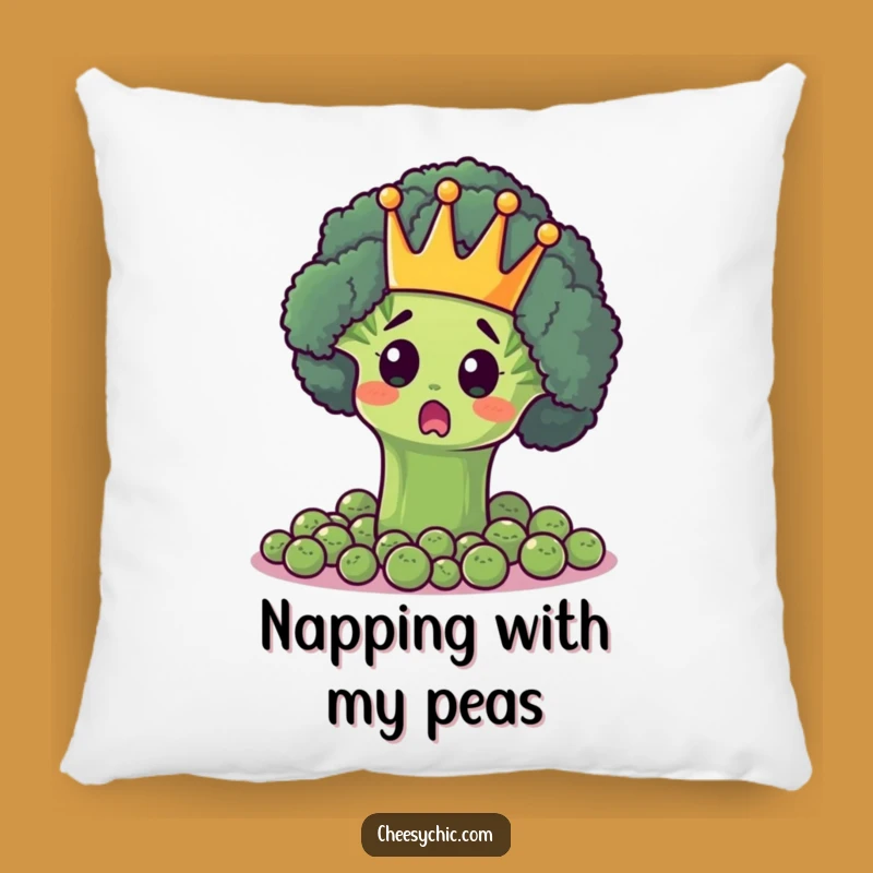 Funny Broccoli King Pillow - Royal Veggie Cushion, Hilarious Home Decor Funny Gift