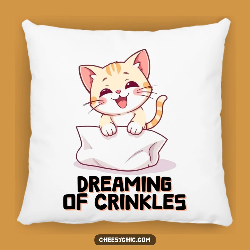 Funny Cat Pouncing Paper Pillow - Comfy & Cute Cat Lover Accent Decor