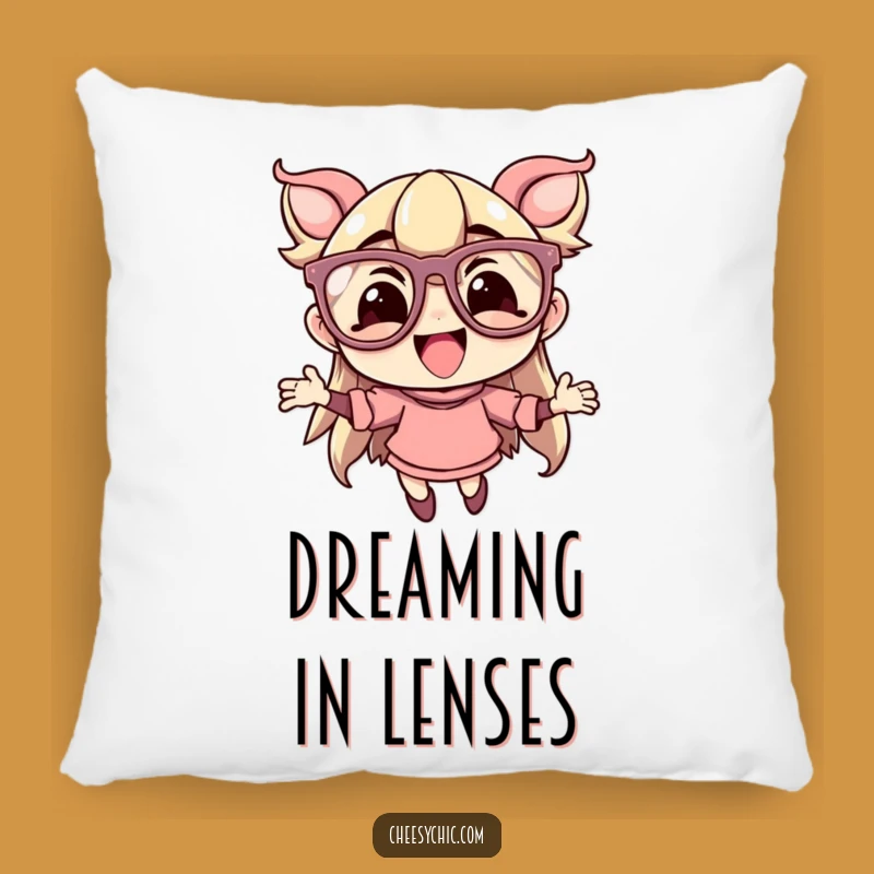 Funny Flamboyant Glasses Character Pillow - Cozy Leap of Joy Cushion