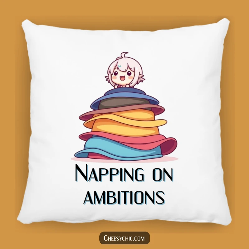 Funny Hat Balancer Pillow: Colorful Stack, Cozy Humorous Accent