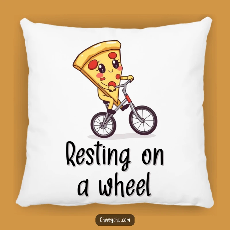 Funny Pizza Unicycle Pillow - Comfy Slice Cartoon Cushion