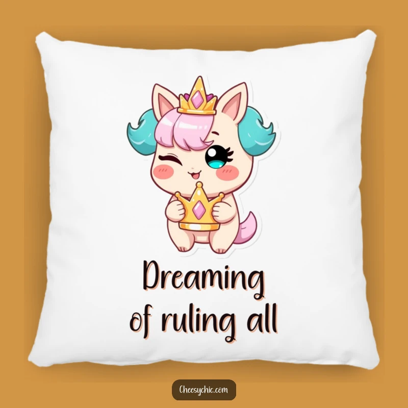 Funny Winking Character Crown Pillow: Cozy Up with Mischievous Royal Comfort