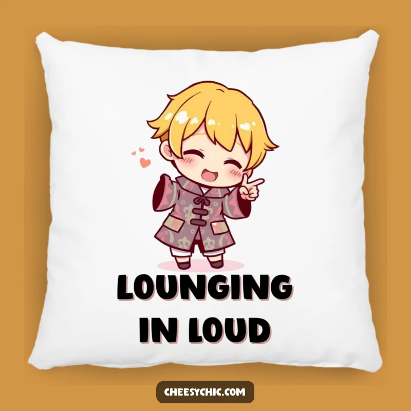 Funny Accent Pillow: Outfit Pointer Character, Loud Vibes - Great Funny Gift