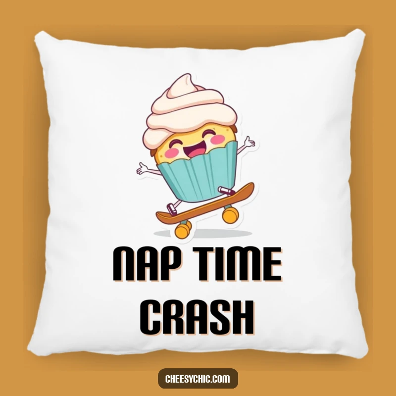 Funny Skateboard Cupcake Pillow: Cuddle Up with Sweet Mishaps and This Adorable Dessert