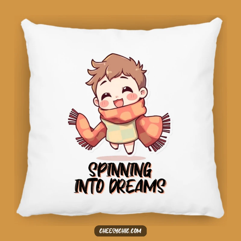 Funny Spinning Scarf Pillow: Cozy Character Comfort, Gift of Cheer