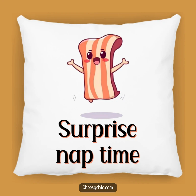 Funny Surprised Bacon Pillow: Comfy Cushion for Shocked Smiles