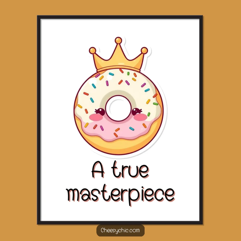 Funny Donut Crown Digital Art: Instant Whimsy for Your Space