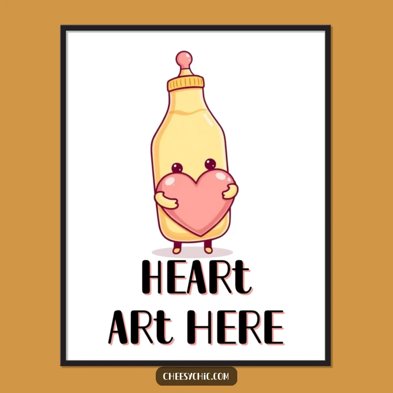 Funny Condiment Heart Digital Art: Instant Smiling Love Download, Perfect Funny Decor Gift
