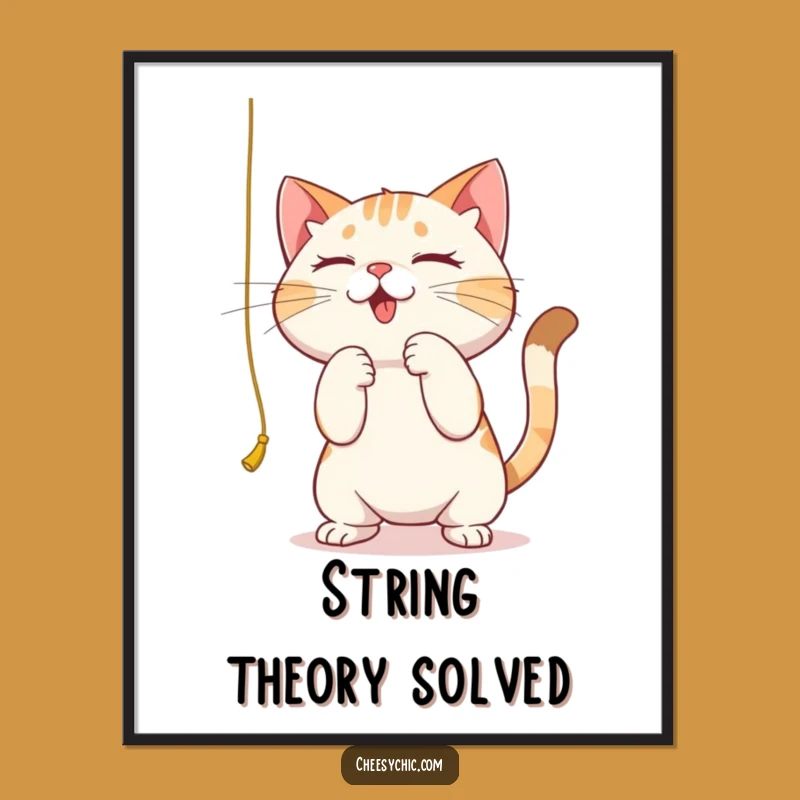 Funny Focused Cat Digital Print - Instant Wall Art of Intense Feline Play