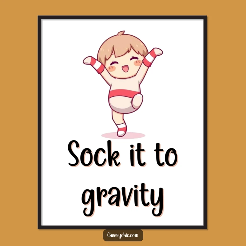 Funny Mismatched Socks Cartwheel Digital Art: Glee Character Decor, Instant Gift