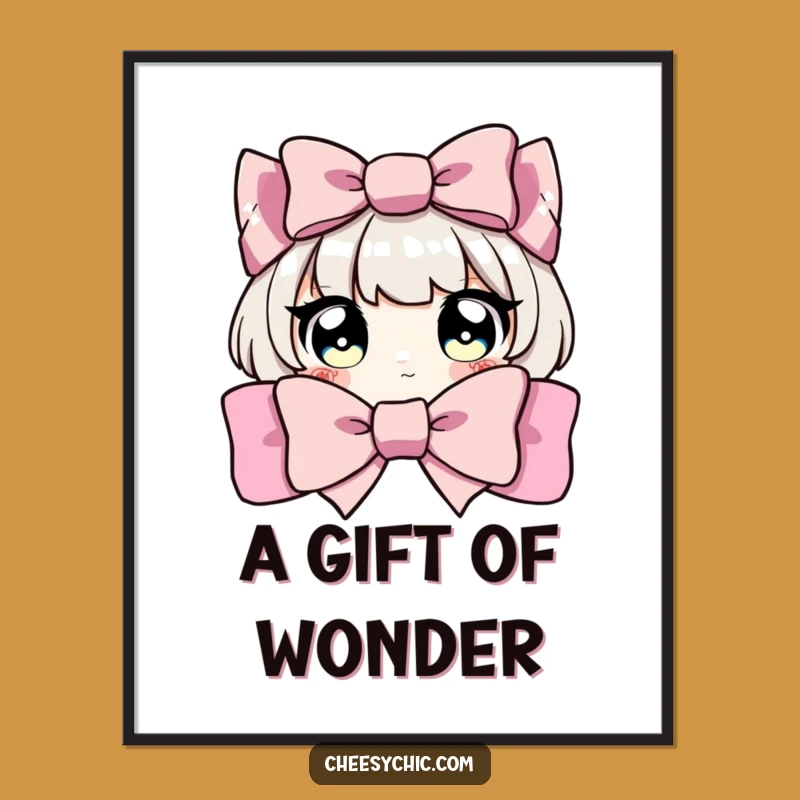 Funny Peeking Bow Digital Art - Charming, Hilarious Print for Instant Decor