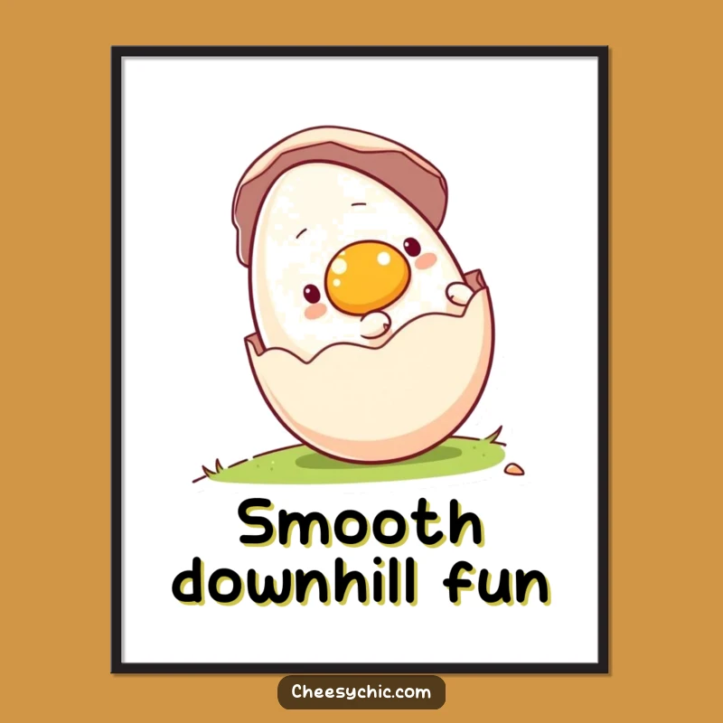 Funny Rolling Egg Digital Art Print - Instant Whimsical Decor