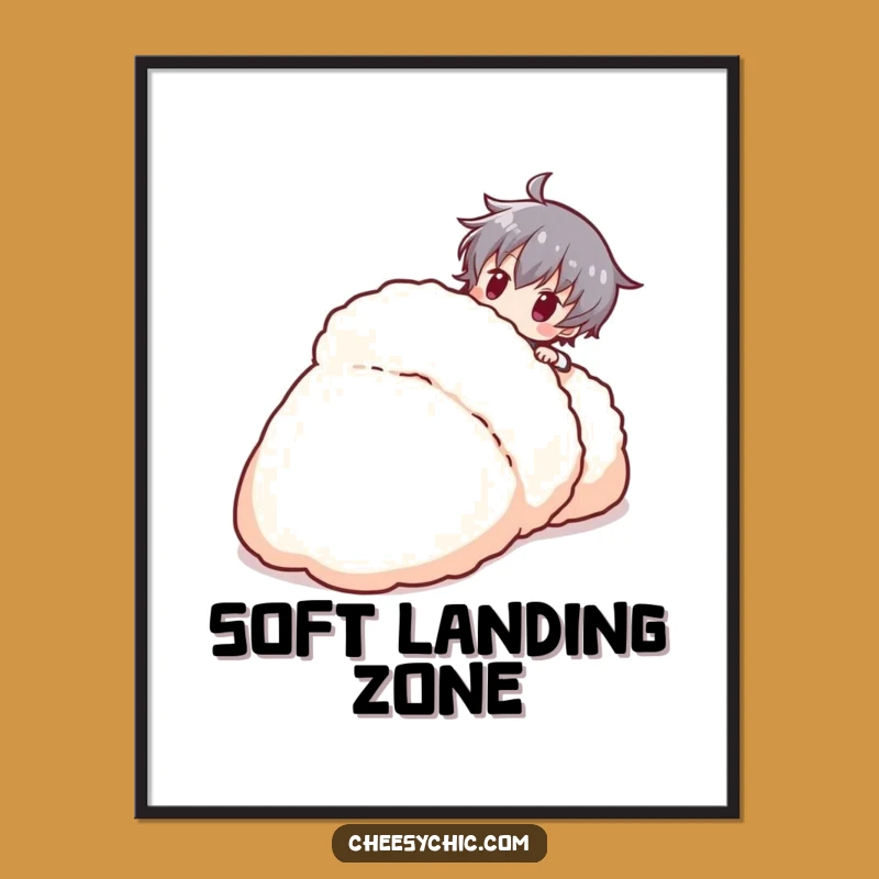 Funny Tripping Character Digital Art: Comedic Slipper Decor