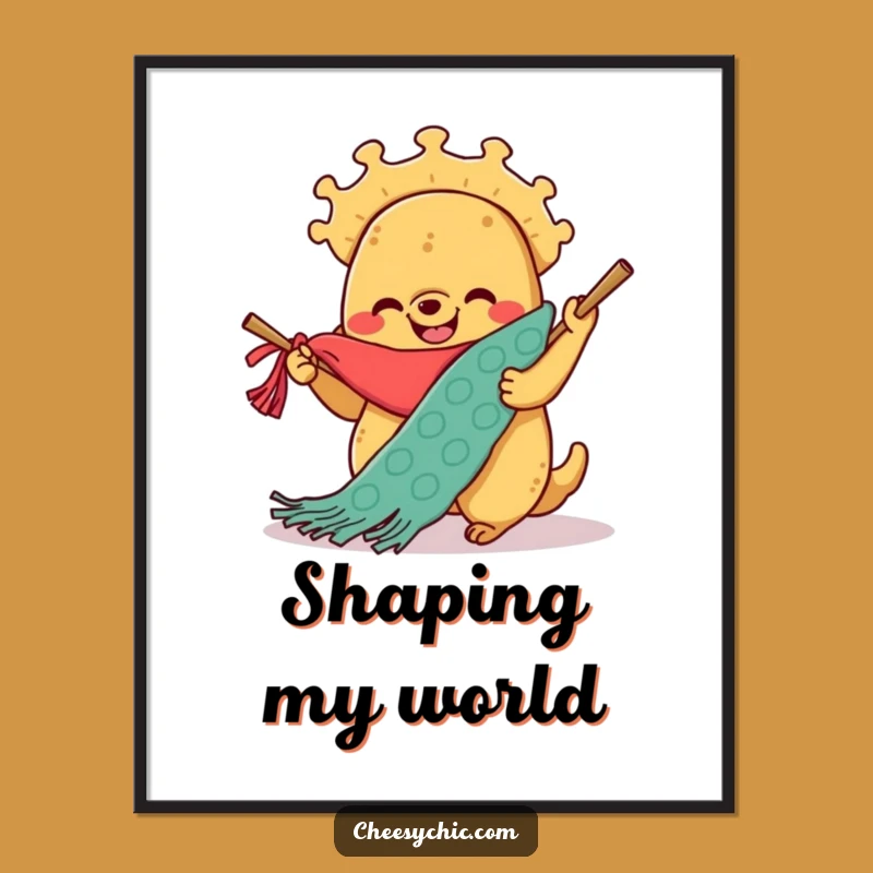 Funny Taco Knitting Digital Art: Hilarious Anthropomorphic Taco Crafting for Instant Wall Decor