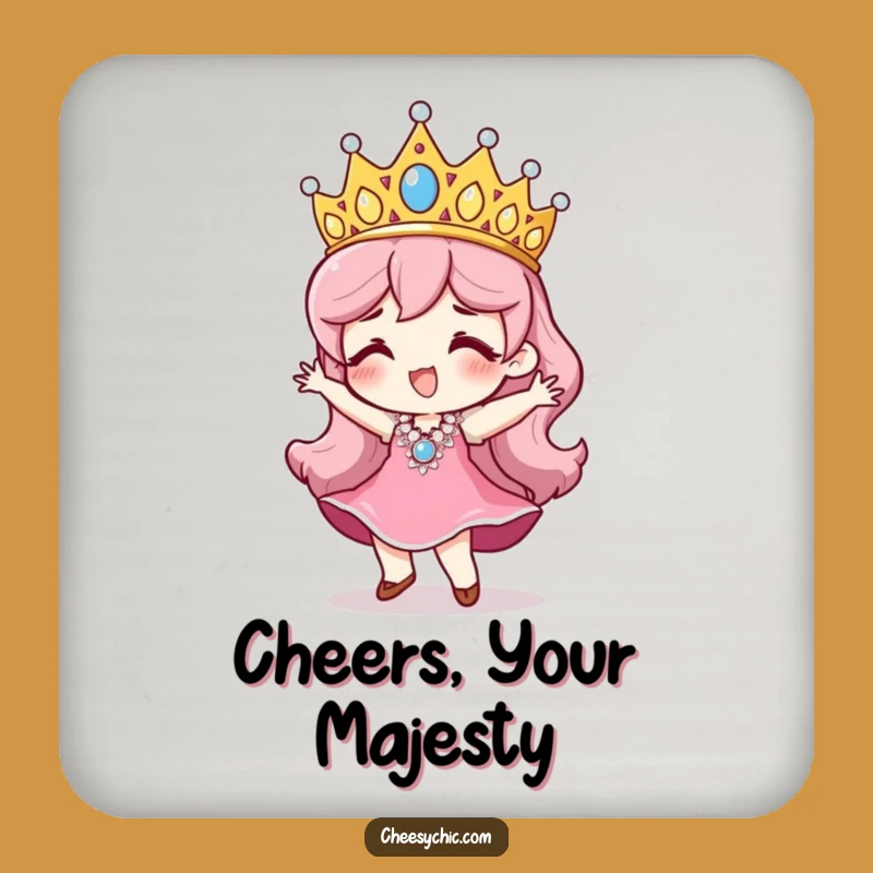 Funny Tiara Dancer Coaster: Sequined Sparkle, Humorous Drink Protector