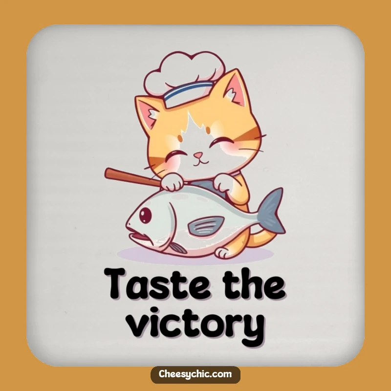 Funny Chef Cat Coaster Set - Protect Surfaces with Culinary Cat Charm