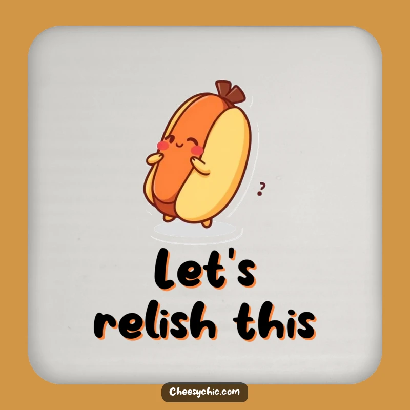 Funny Dizzy Hot Dog Drink Coaster: Protect Tables with Fun