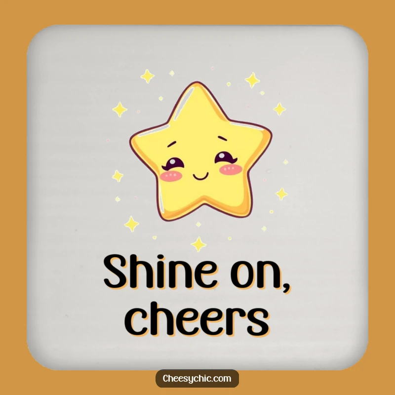 Funny Giggling Star Coaster - Protect Surfaces with Celestial Sparkle