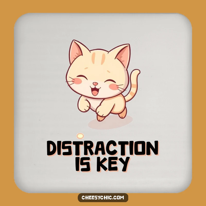 Funny Laser Cat Coaster Set - Protect Surfaces with Hilarious Feline Speed