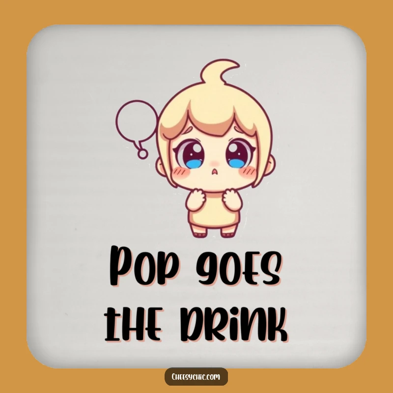 Funny Surprised Character Coaster - Protect Surfaces with Hilarious Astonishment!