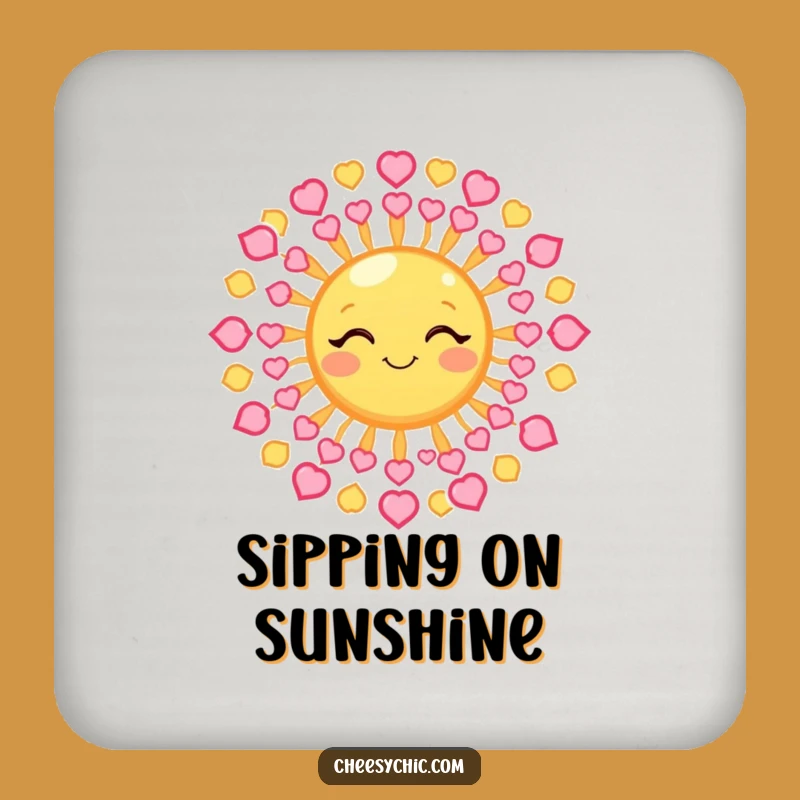 Funny Winking Sun Coaster - Protect Surfaces with Warm Celestial Charm
