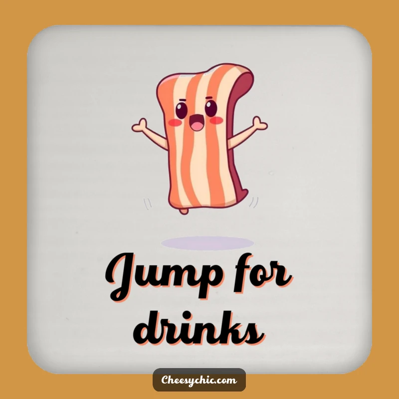 Funny Surprised Bacon Coaster: Protect Surfaces With a Jump