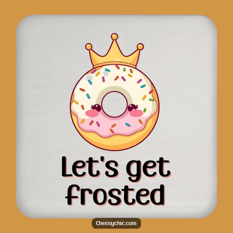 Funny Donut Crown Drink Coaster: Add Royal Charm to Tables