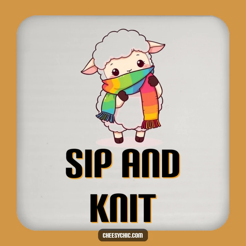 Funny Sheep Knitting Coaster - Humorous Drink Protector, Perfect Funny Gift for Tables