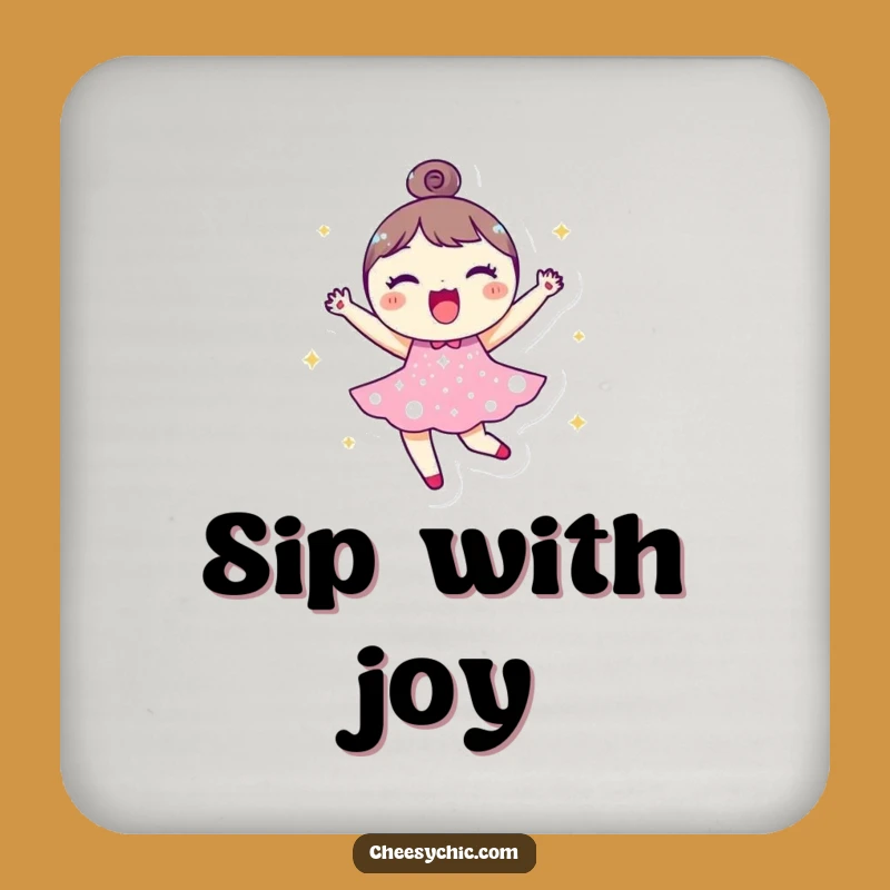 Funny Sparkle Dress Character Coaster - Joyful Protection for Happy Surfaces