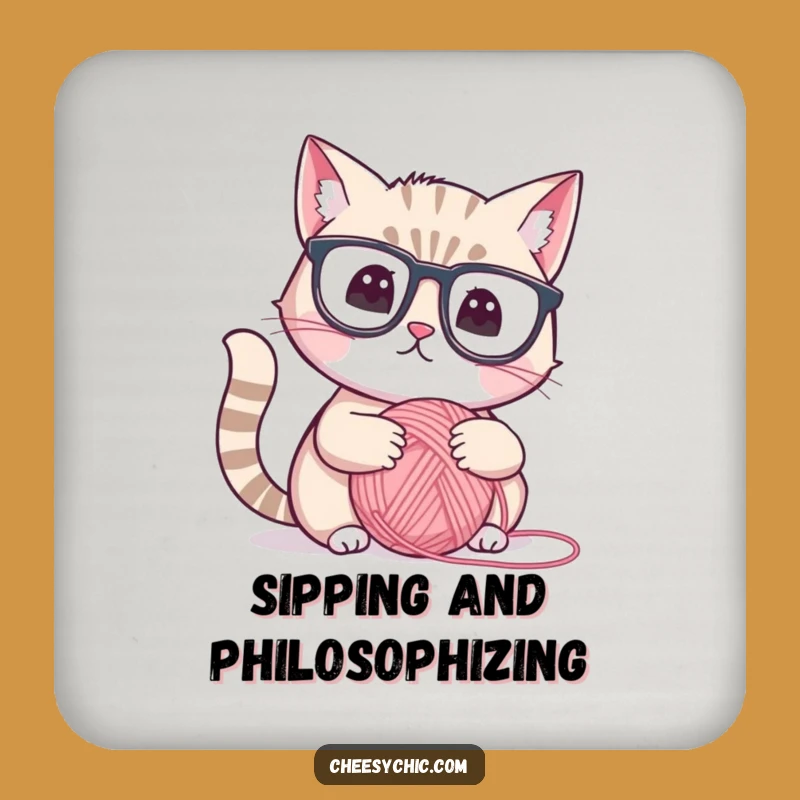 Funny Intellectual Cat Coaster Set - Protect Surfaces with Hilarious Feline Charm