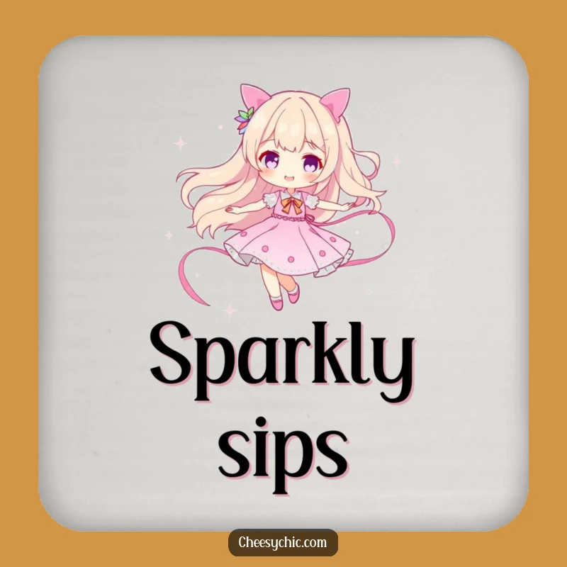 Funny Sparkle Twirler Coaster: Protect Surfaces with Dazzling Humor